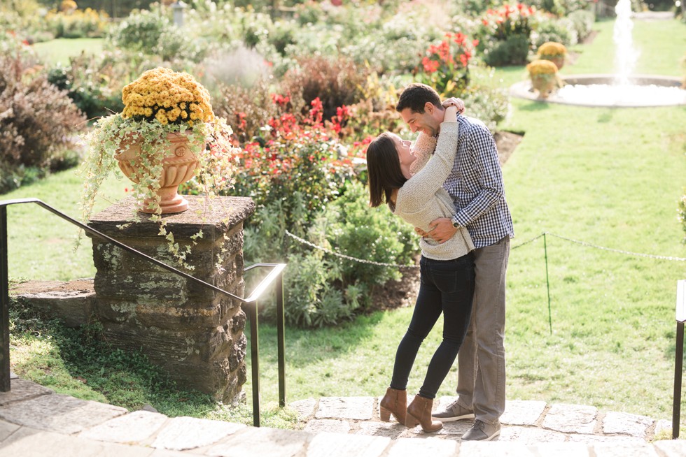 morris arboretum engagement photos near Philadelphia PA