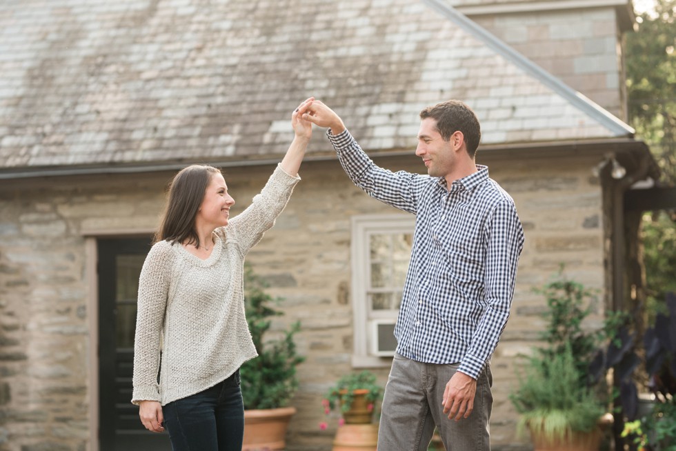 morris arboretum fernery engagement photos near Philadelphia PA