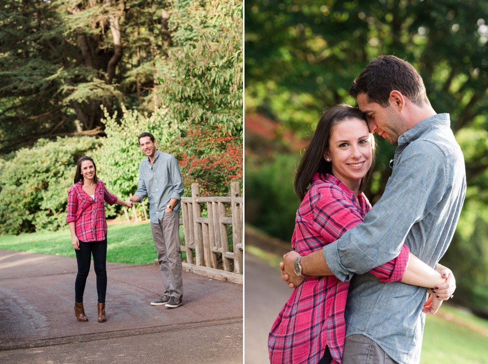 engagement photos in Morris Arboretum of the University of Pennsylvania