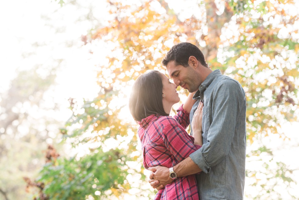 fall engagement photos at Morris Arboretum of the University of Pennsylvania