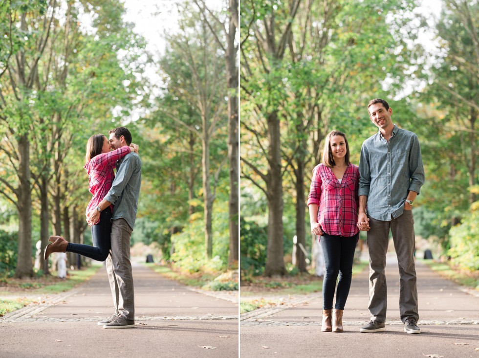 Oak Allee Morris Arboretum engagement photos