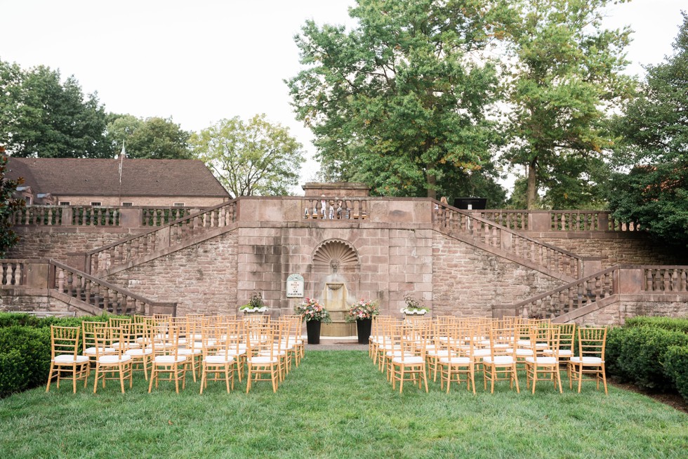 outdoor wedding ceremony setup at Tyler Gardens