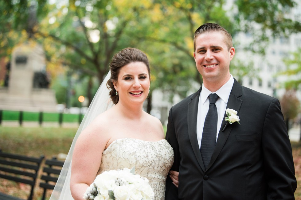 fall wedding photos in Lafayette Square 