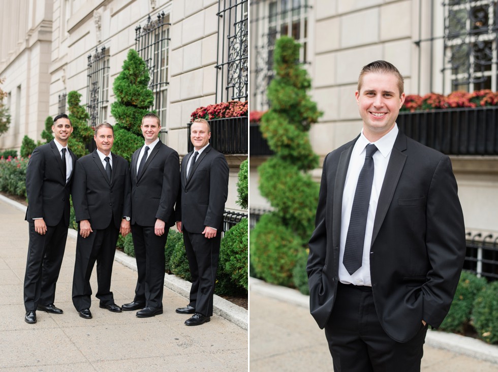 The Hay Adams Hotel groomsmen photos in the fall