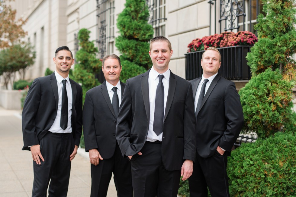 The Hay Adams Hotel groomsmen photos in the fall