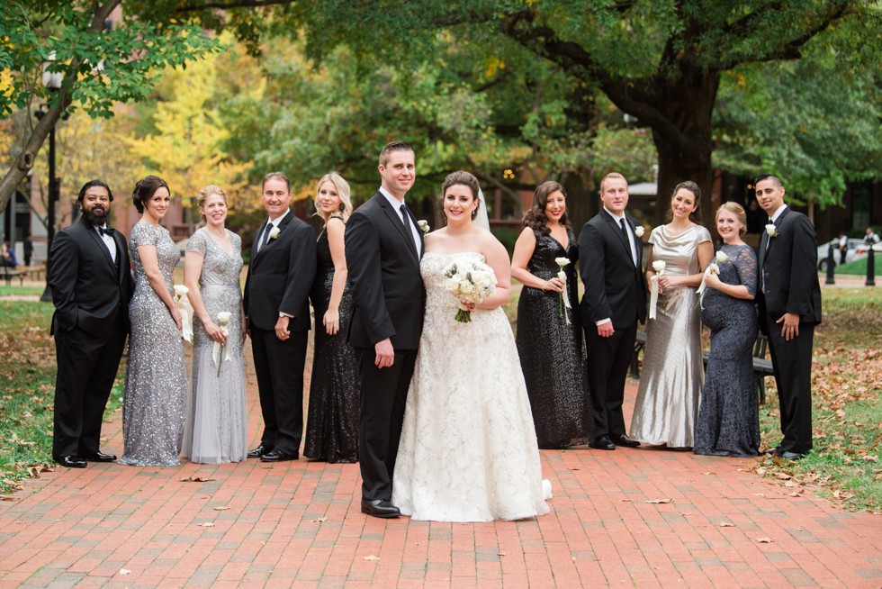 Lafayette Square wedding party photos in the fall