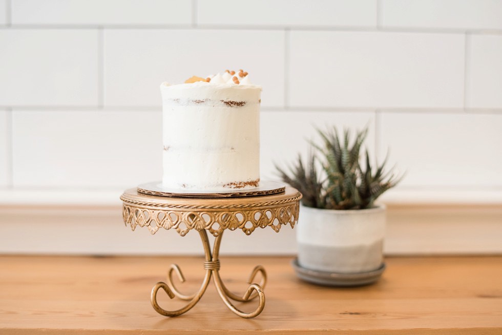 white wedding cake in bakery