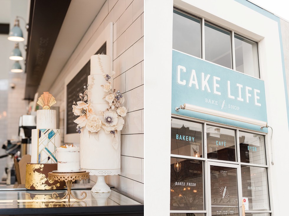 wedding cakes on display at Cake Life Bake Shop