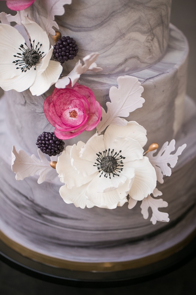 wedding cake handpainted flower details