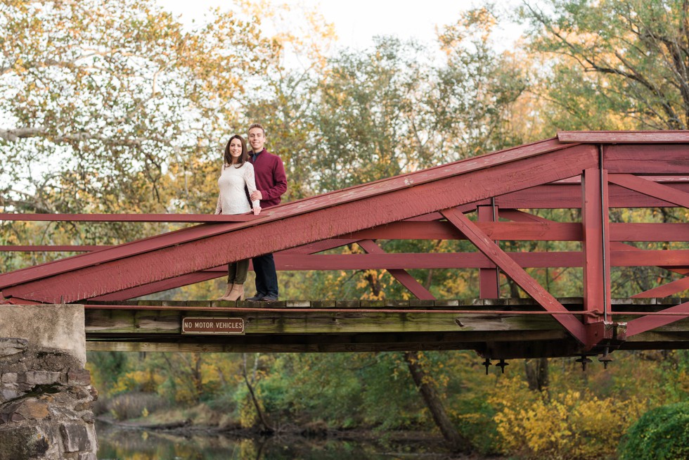 Autumn red bridge Washington Crossing Historic Park