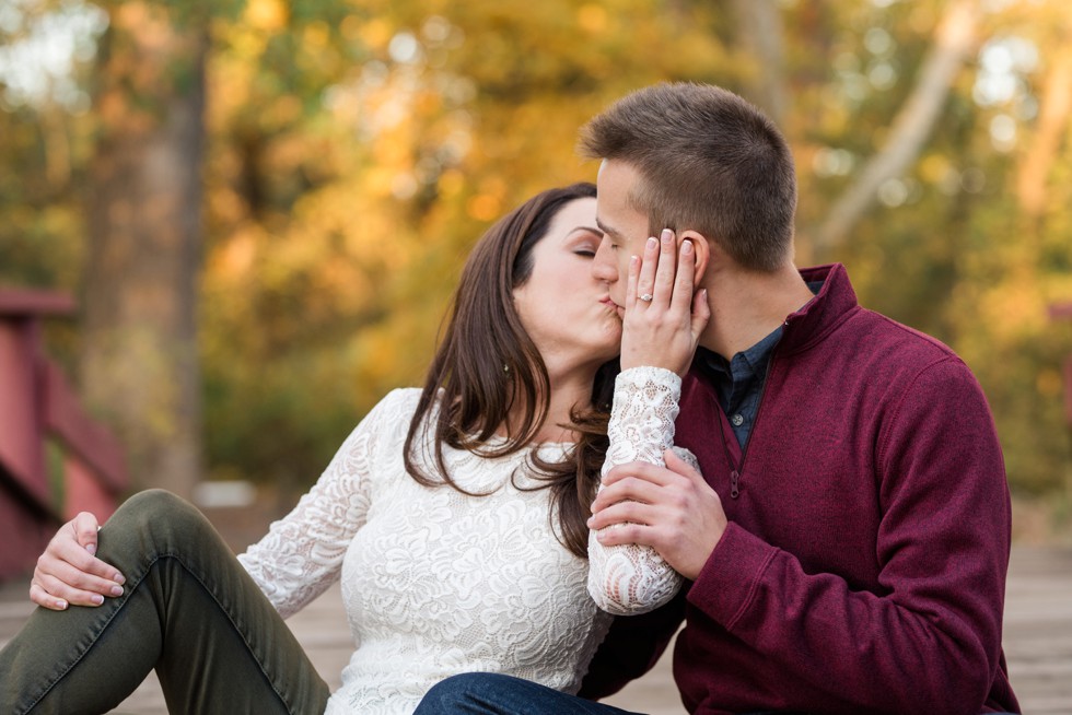 Autumn engagement Washington Crossing Historic Park