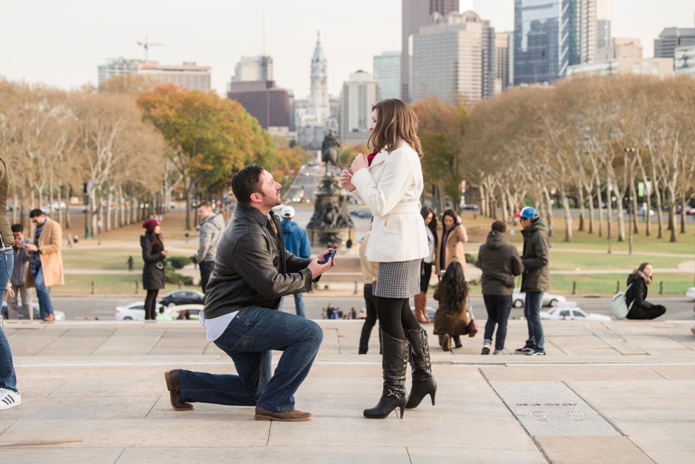 Surprise Proposal photo in the fall