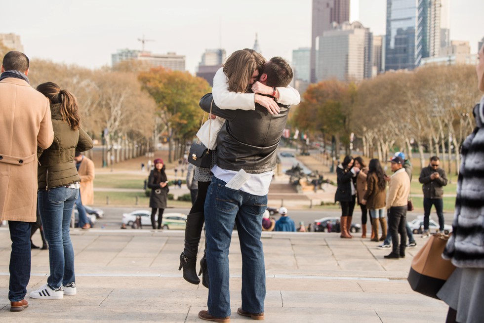 Surprise proposal photos at Philadelphia Museum of Art