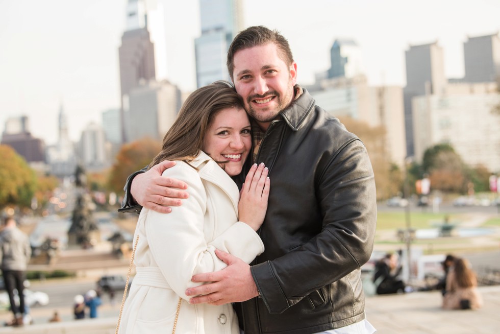 Philadelphia skyline surprise proposal