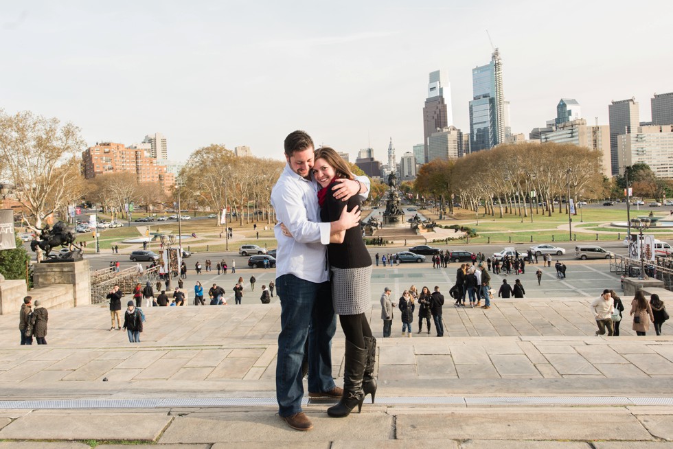 Surprise proposal photos at Philadelphia Museum of Art