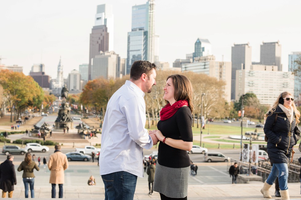 Surprise proposal photos at Philadelphia Museum of Art