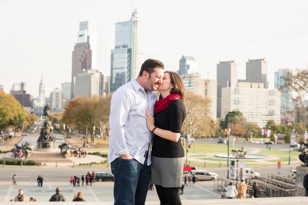 Philadelphia skyline surprise proposal