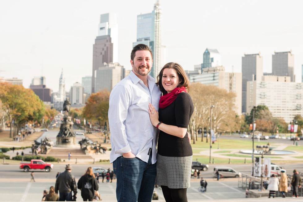 Philadelphia skyline surprise proposal