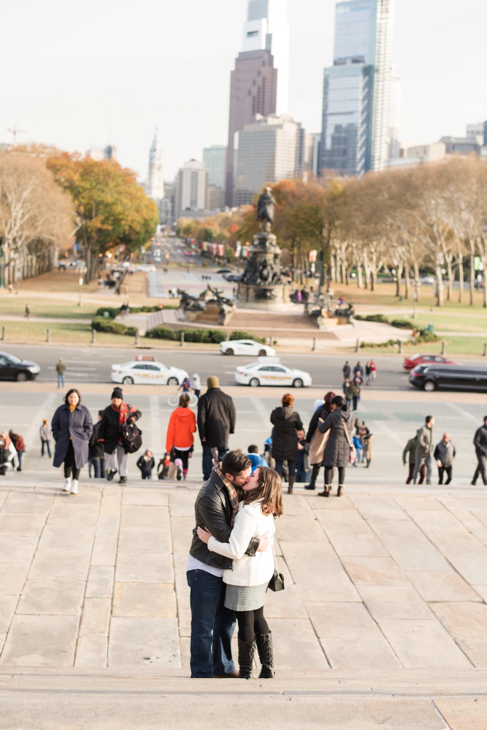 rocky steps engagement photo 