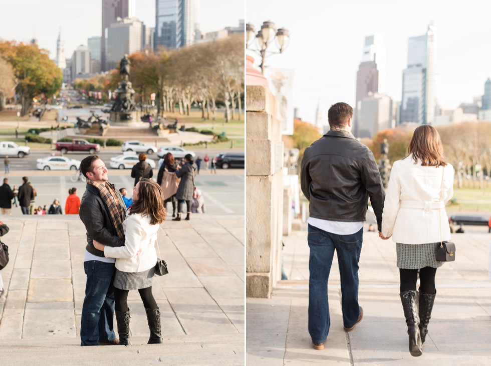 rocky steps engagement photo 