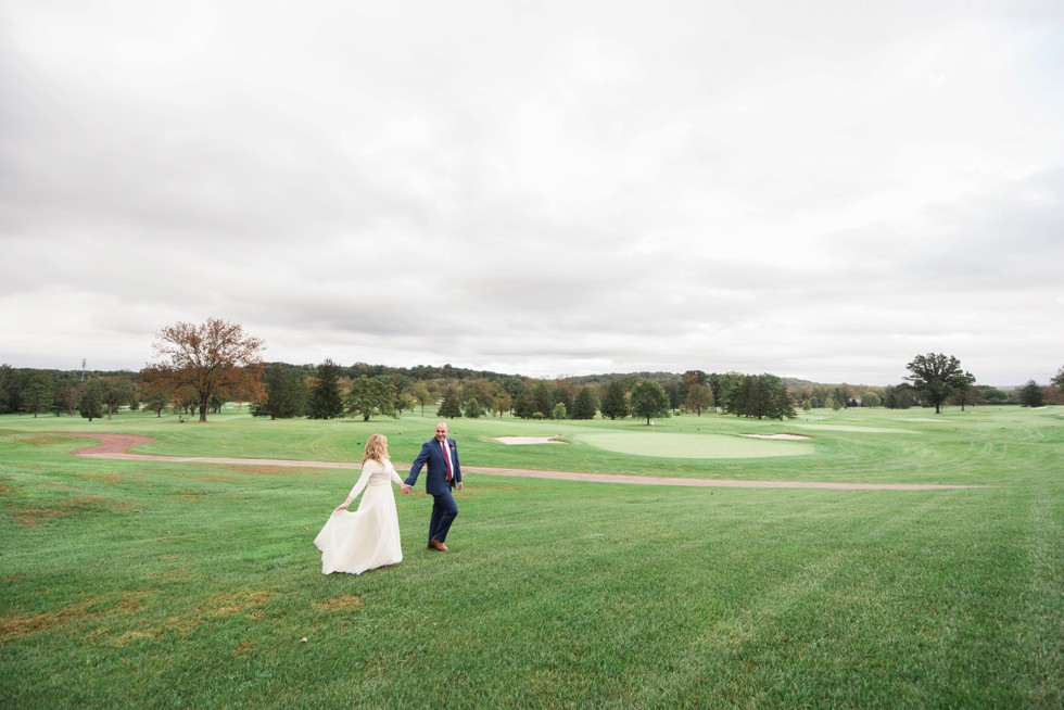 Jenny Yoo bride with Navy blue Suit Supply Groom tux