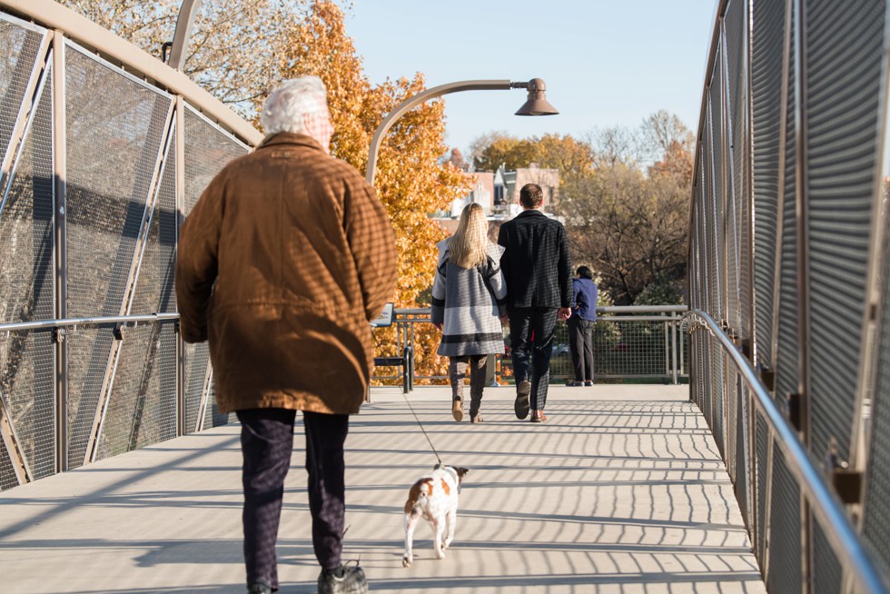 Schuylkill River trail bridge over train