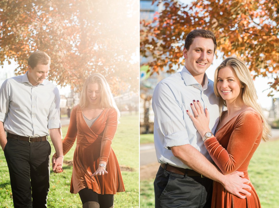 Schuylkill River trail fall engagement photos