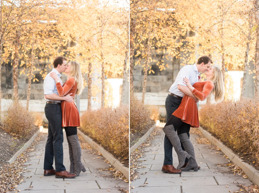 Schuylkill River park Philadelphia fall engagement photos