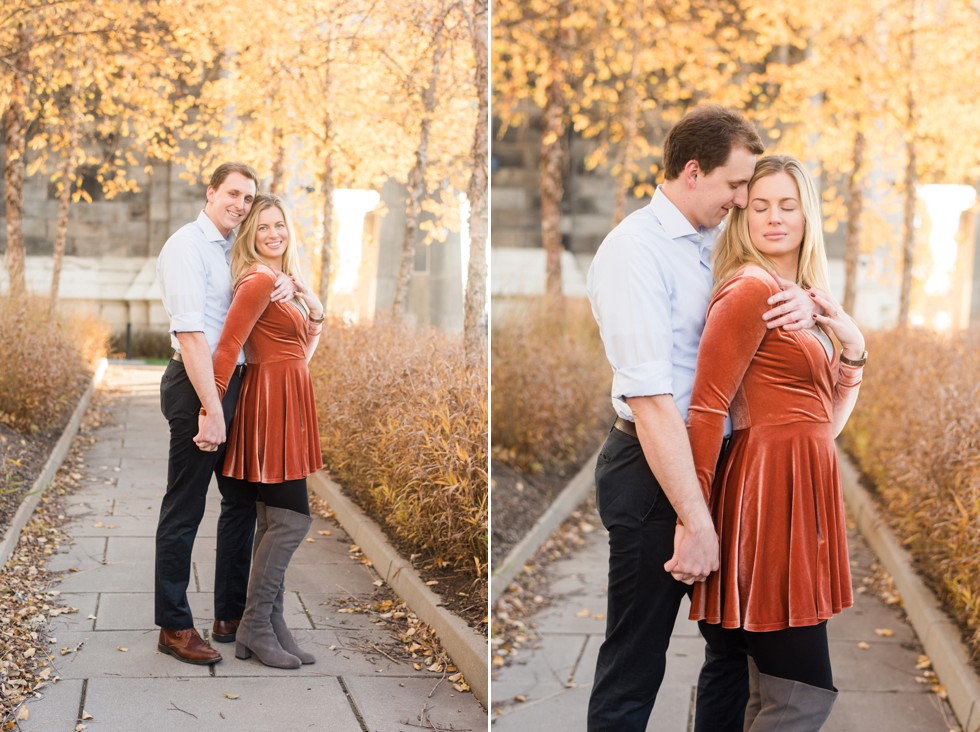 Schuylkill River park Philadelphia fall engagement photos