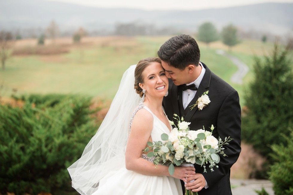 rainy winter mountain Musket Ridge Golf Club wedding