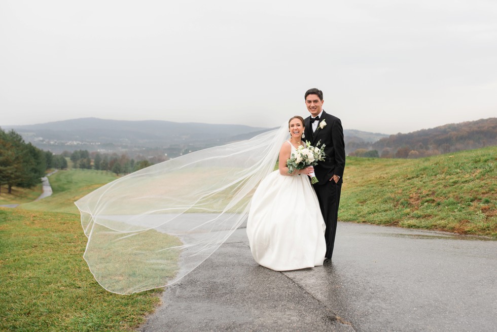 rainy winter mountain Musket Ridge Golf Club wedding