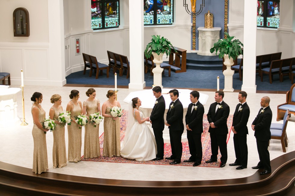 wedding ceremony at Saint Katharine Drexel Catholic Church