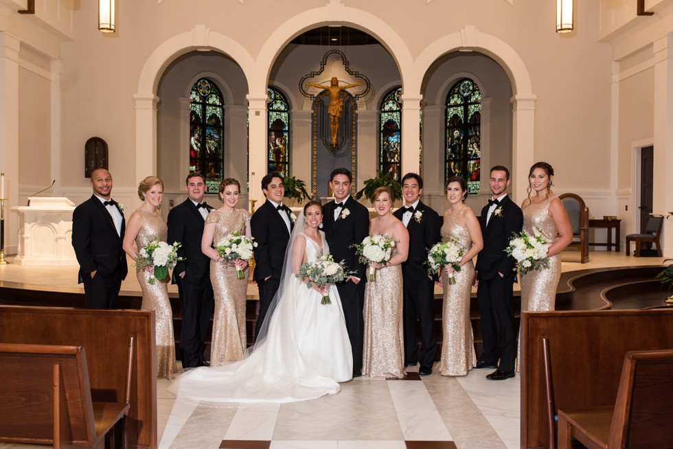 wedding party at Saint Katharine Drexel Catholic Church