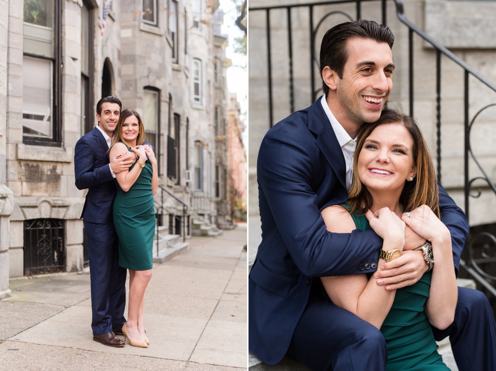 Philadelphia engaged couple in Fitler square