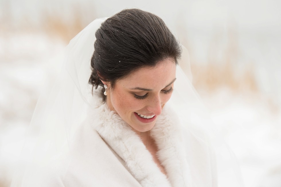 Snowy winter wedding at Waquoit Bay Cape Cod