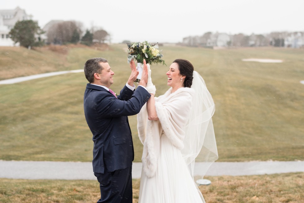 Cape Cod Golf club wedding in winter