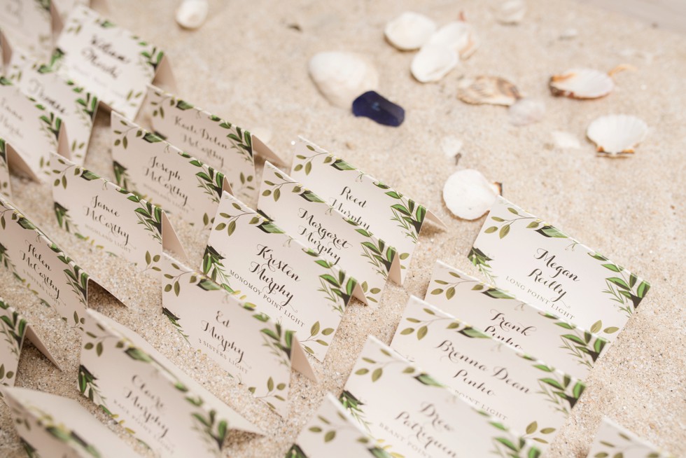 sand and shells name card table