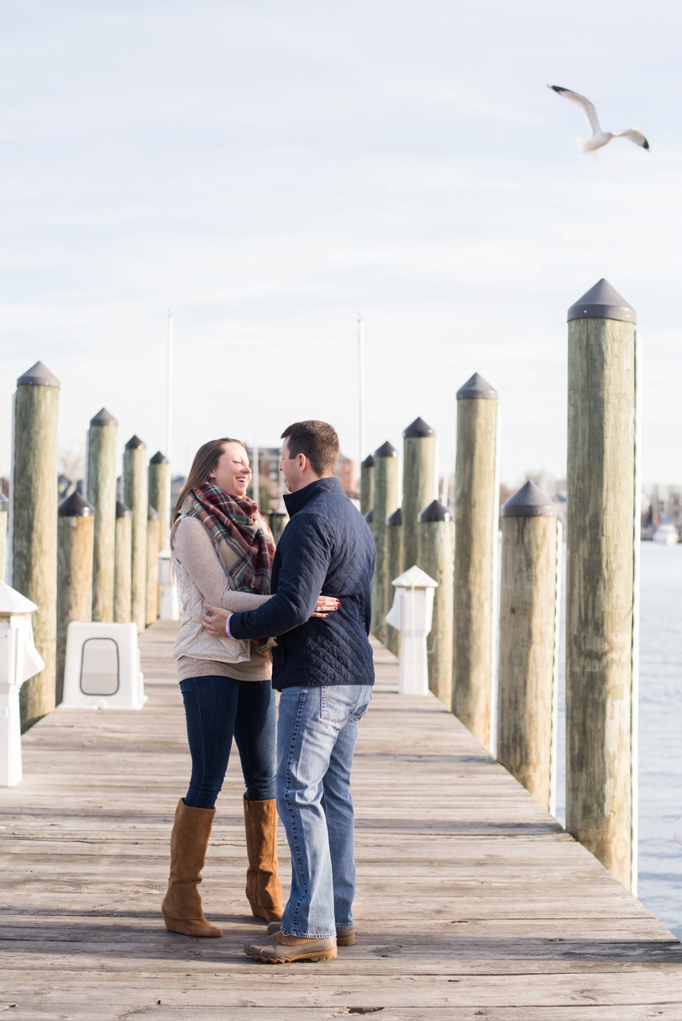 waterfront dock engagement photos