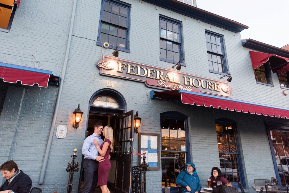 federal house charming annapolis engagement photo