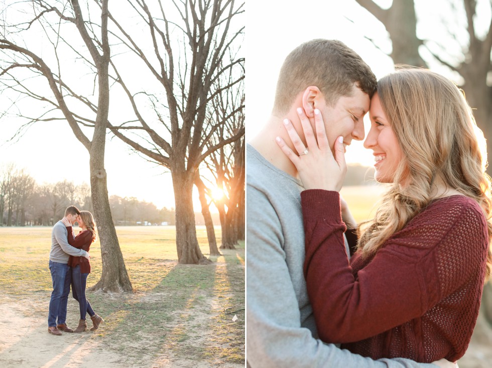 sunset engagement in DC