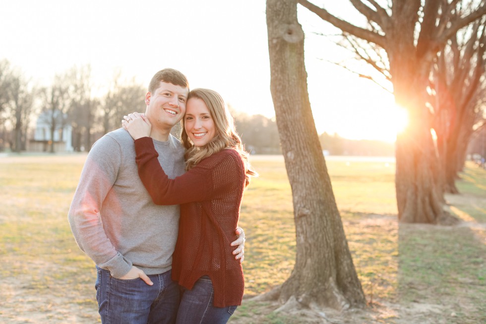 sunset engagement in DC