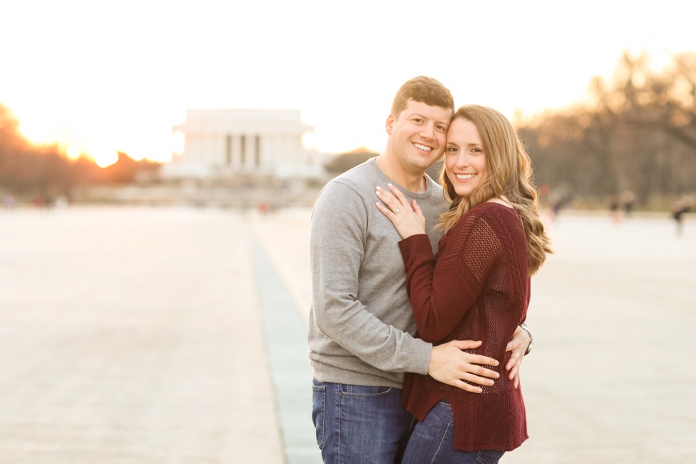 sunset engagement in DC