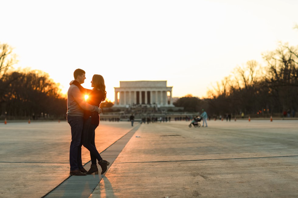 sunset engagement in DC