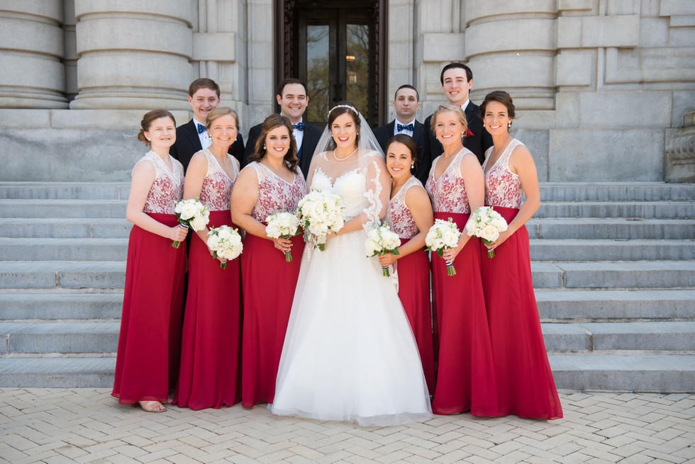 US Naval Academy Bancroft Hall wedding party photo