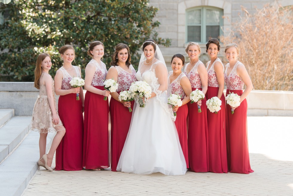 US Naval Academy Bancroft Hall wedding party photo