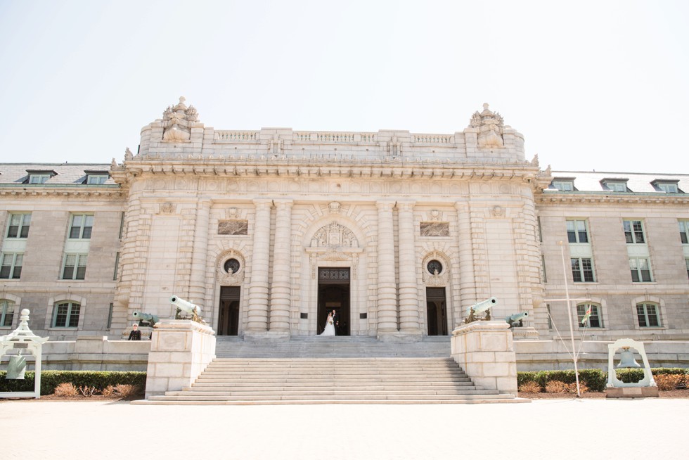 US Naval Academy Bancroft Hall wedding party photo