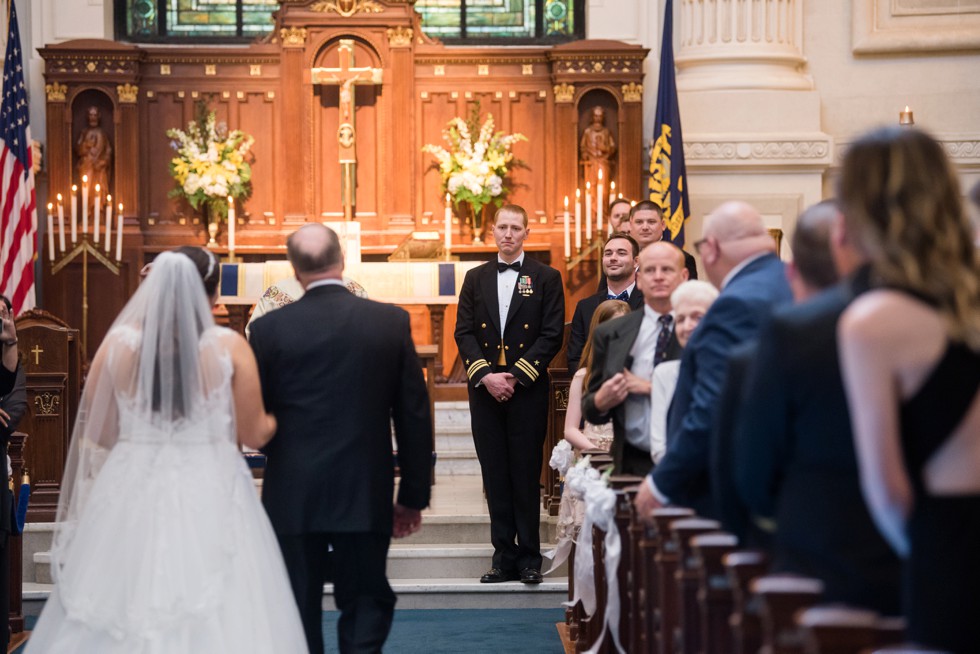 US Naval Academy Chapel wedding ceremony