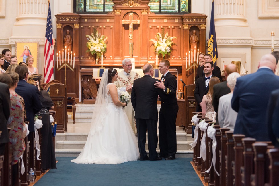 US Naval Academy Chapel wedding ceremony