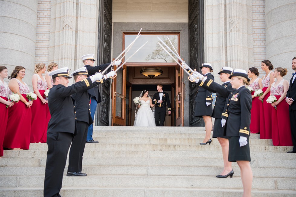 US Naval Academy Chapel sword archs