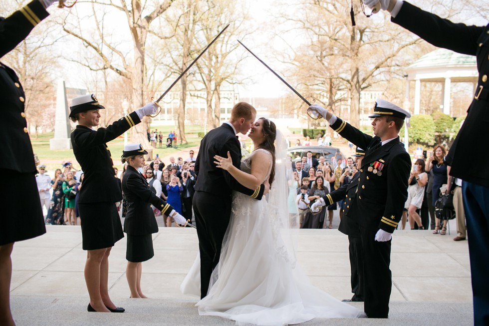 US Naval Academy Chapel sword archs